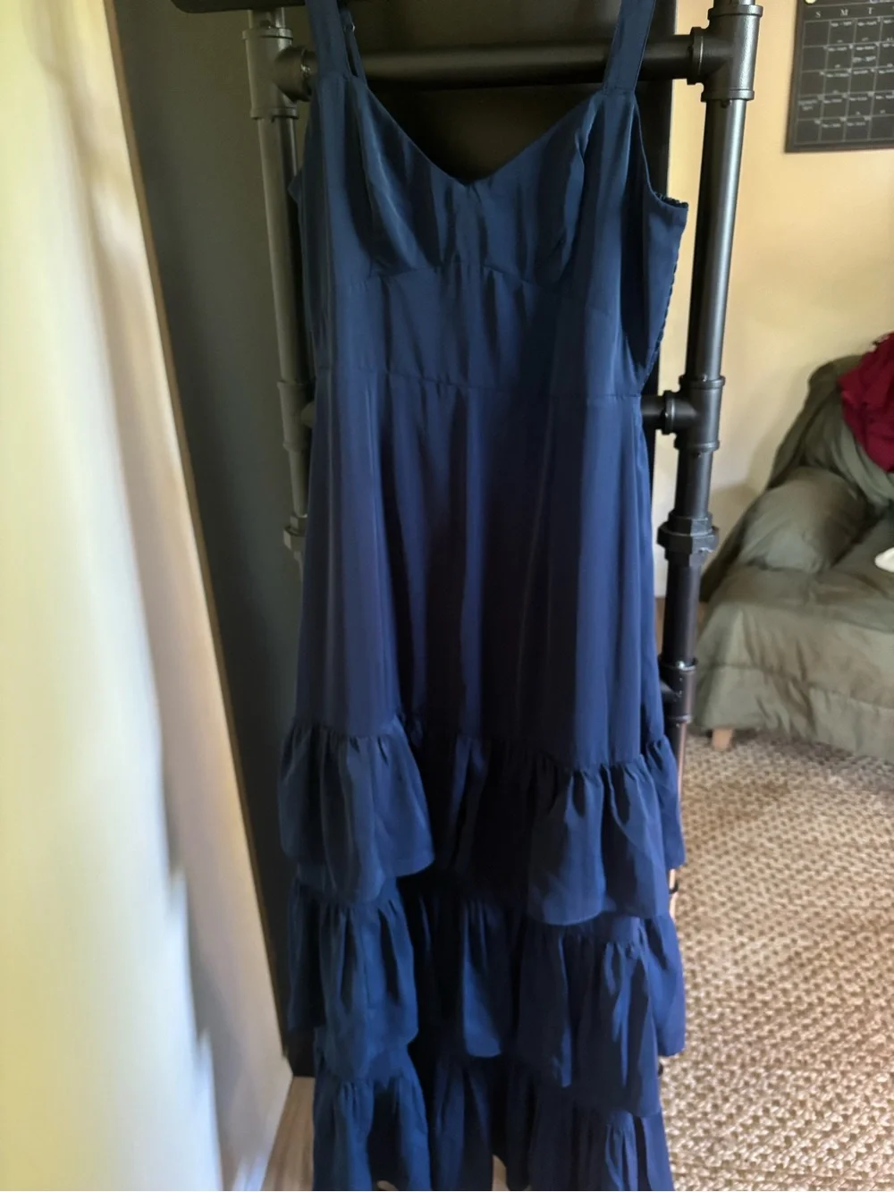 Abercrombie & Fitch Navy Blue Tiered Maxi Dress